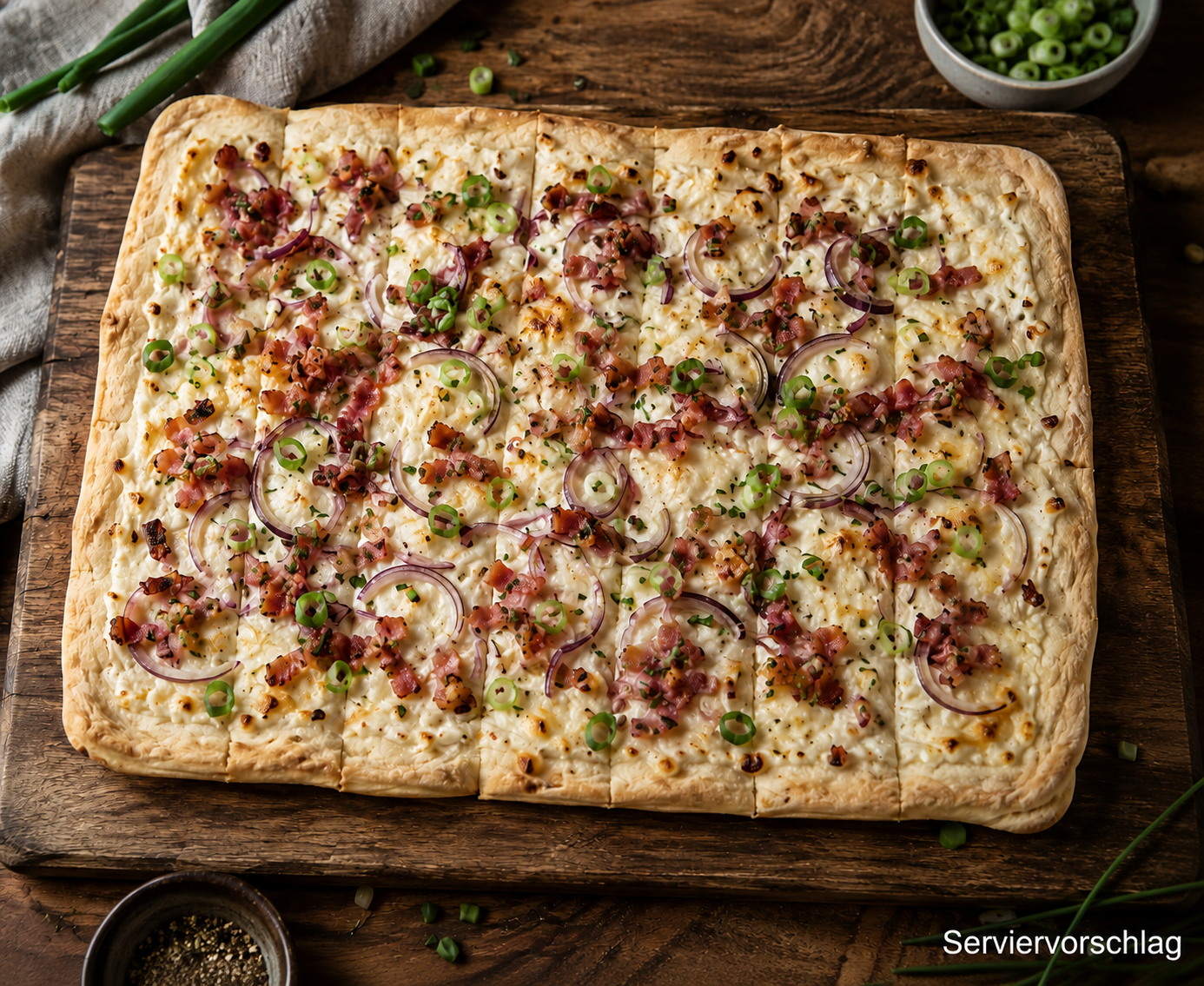 Flammkuchen-Teigboden, rechteckig, 38x29 cm