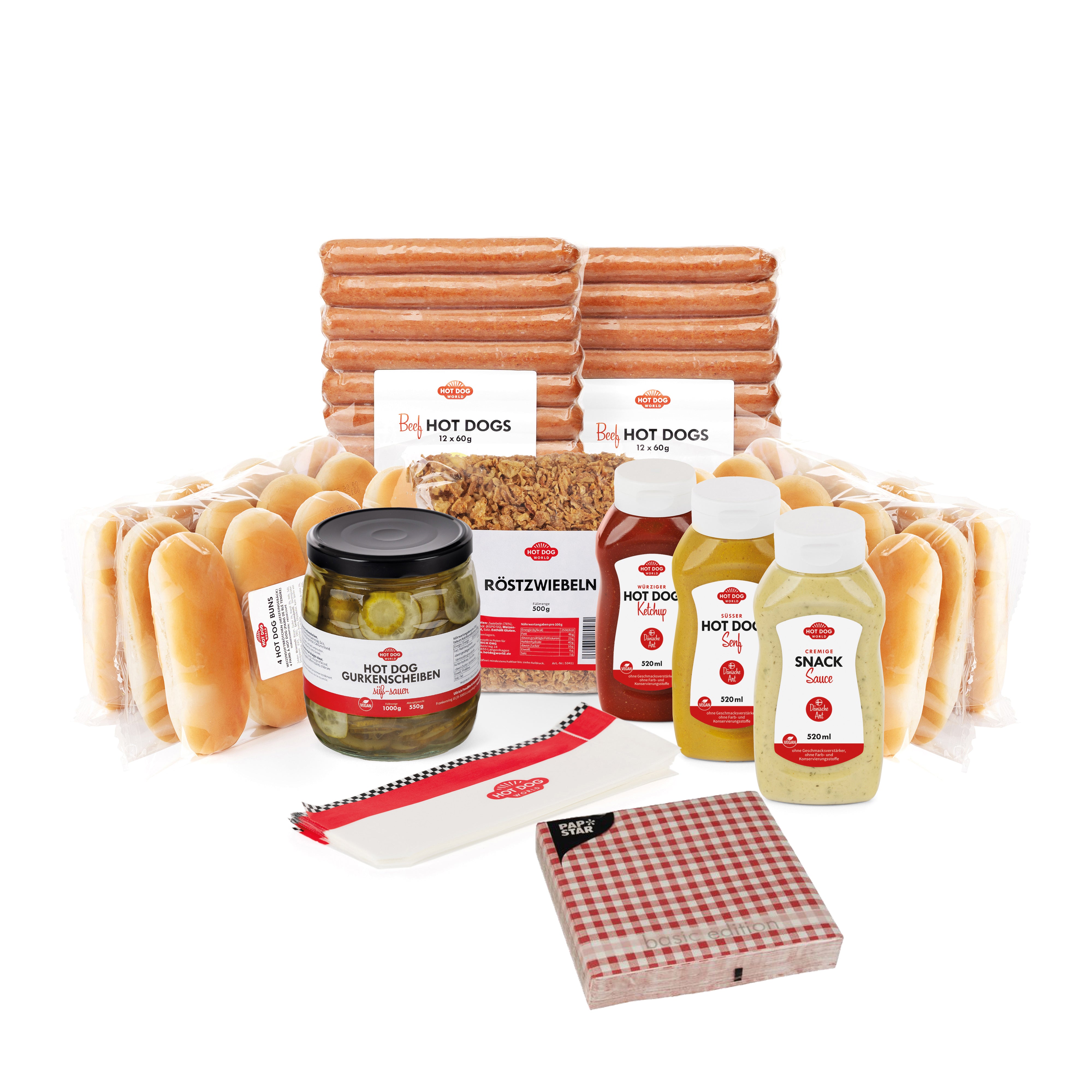 Mischkarton Hot Dog-Paket "dänische Art"