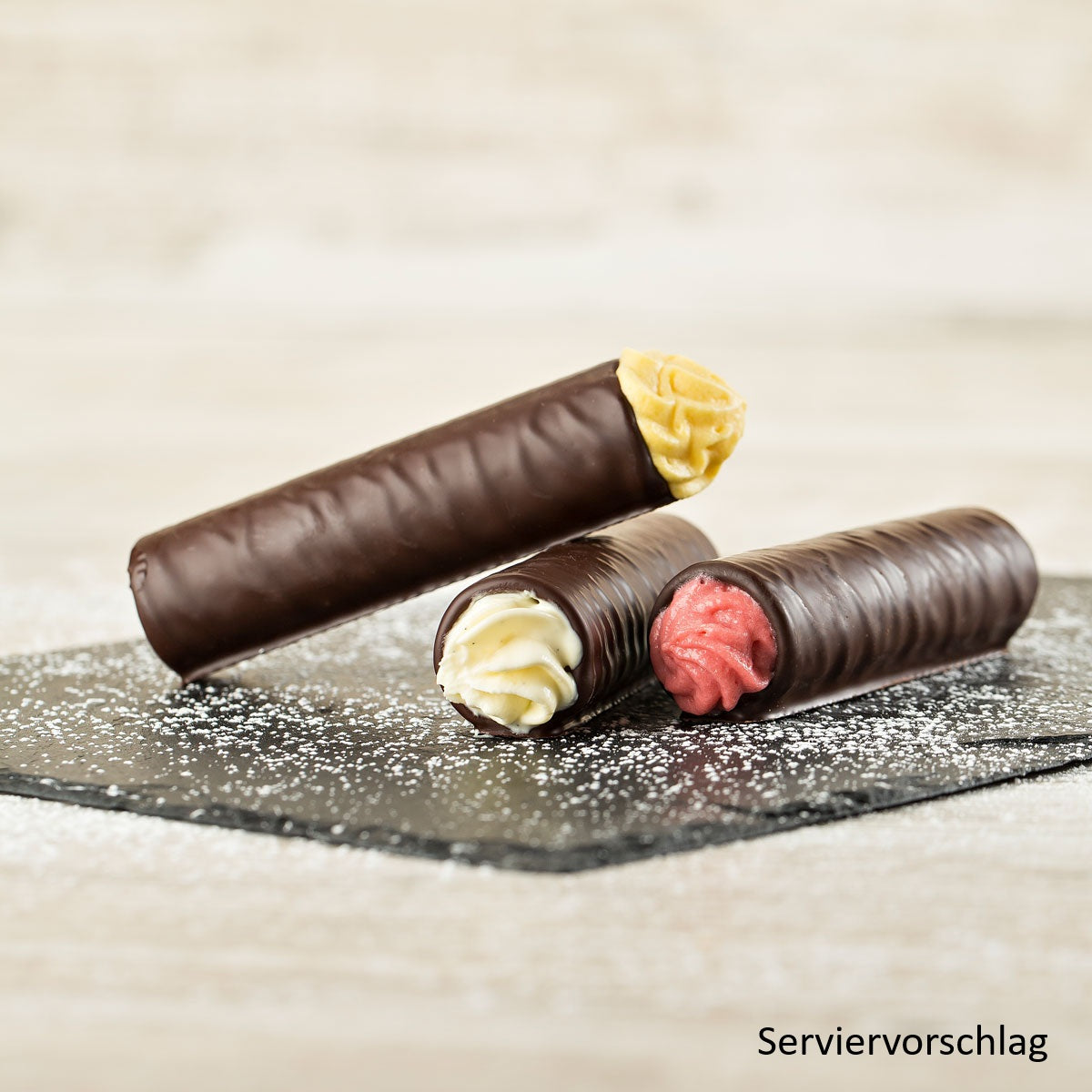 Hippenrollen mit Schokolade