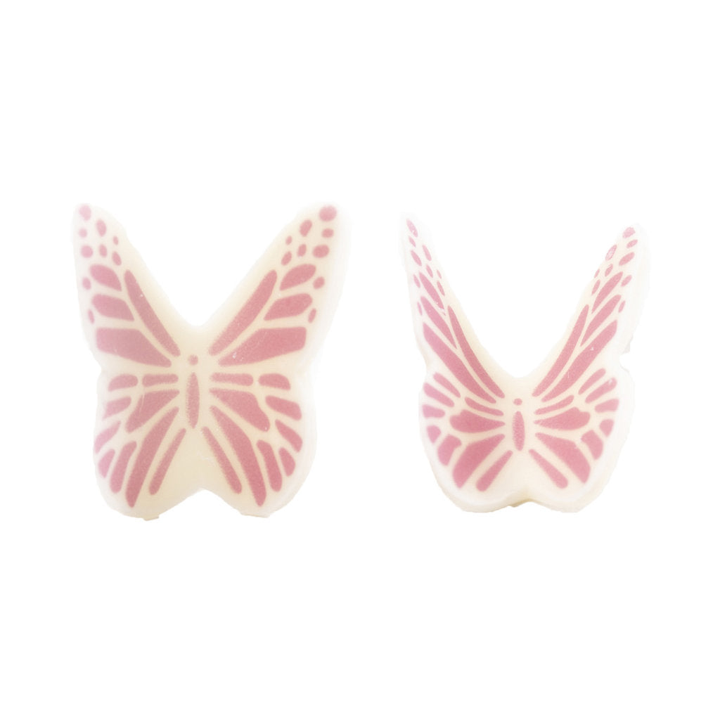 Dekor Schmetterling, weiß/pink