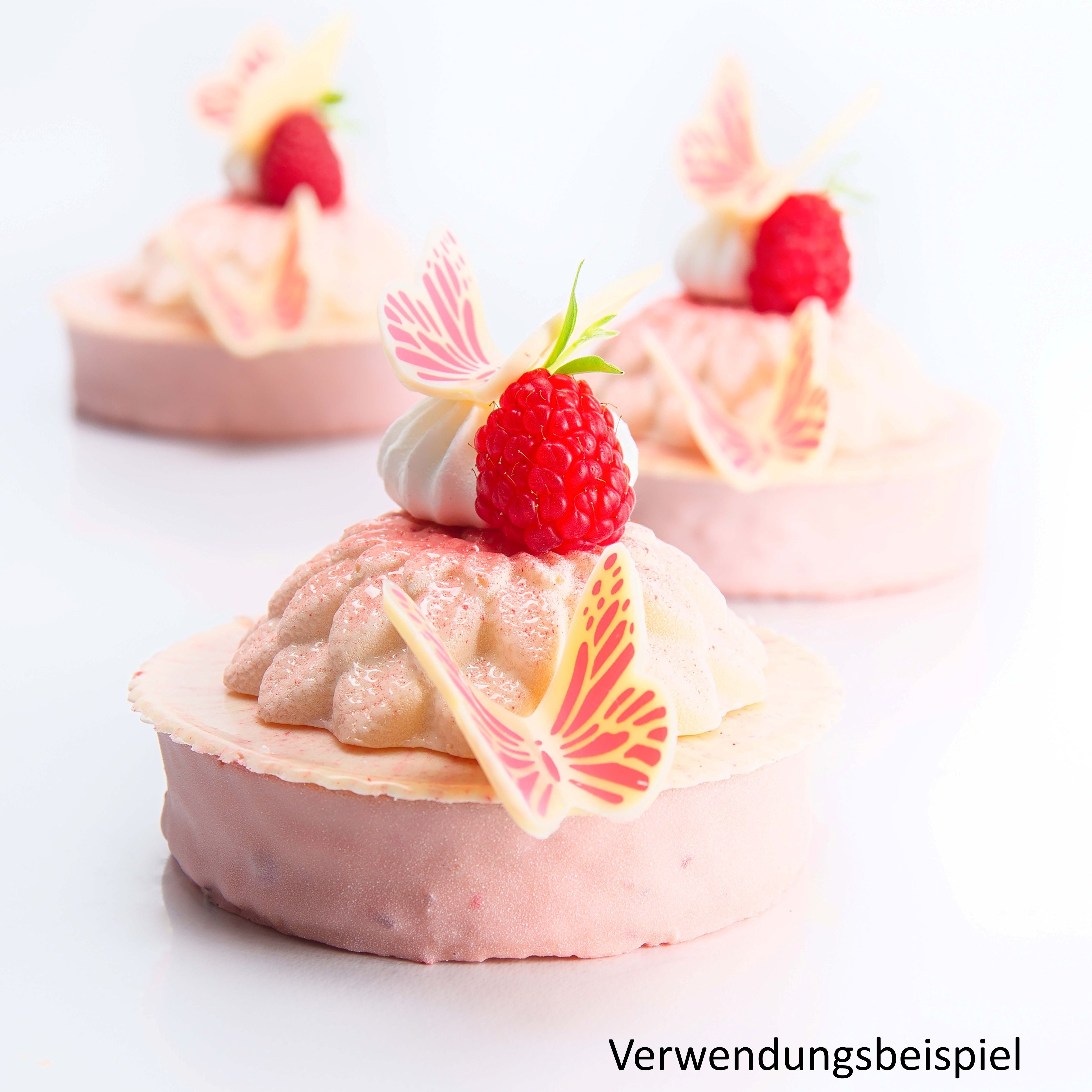 Dekor Schmetterling, weiß/pink